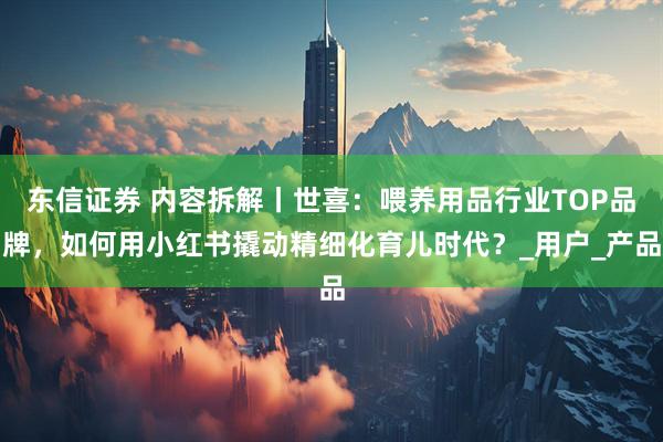 东信证券 内容拆解丨世喜：喂养用品行业TOP品牌，如何用小红书撬动精细化育儿时代？_用户_产品