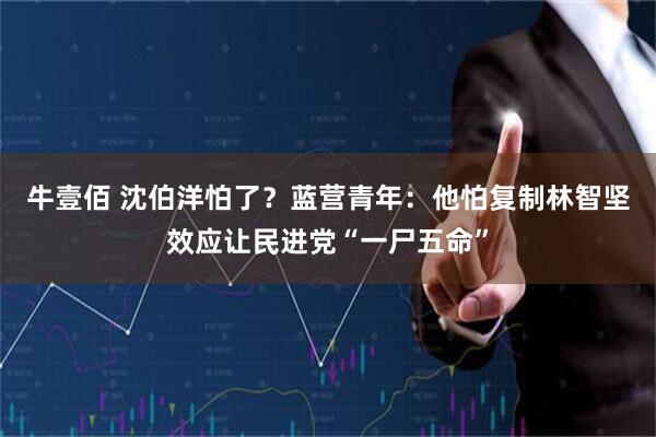 牛壹佰 沈伯洋怕了?蓝营青年:他怕复制林智坚效应让民进党“一尸五命”