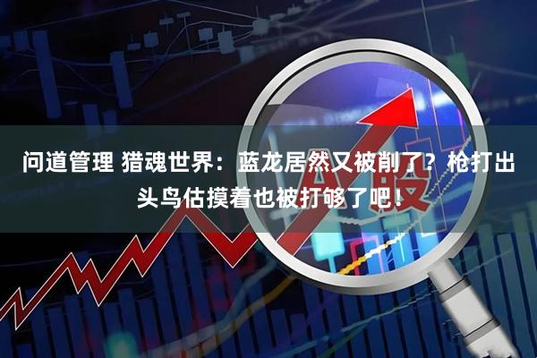 问道管理 猎魂世界：蓝龙居然又被削了？枪打出头鸟估摸着也被打够了吧！